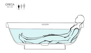 Ванна из искусственного камня Salini Greca S-Stone 103121M 180x80см белый матовый